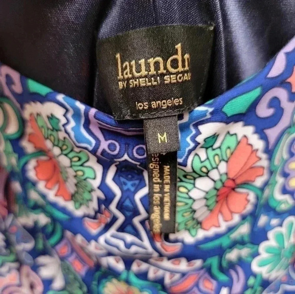 Laundry by Shelli Segal 3/4 Sleeve Paisley Print V Cut Back Size Medium - Picture 3 of 3